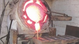 Silver dor pour at Endeavour Silver's Guanacevi silver mine in northwestern Durango State, Mexico.