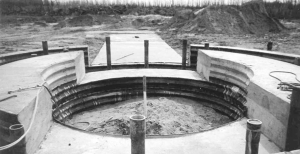 Looking south of shaft collars and a hoist base at Shore Gold's Star diamond project, in Saskatchewan.