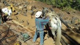 Drill pad construction at Firestone Ventures' Torlon Hill zinc-lead-silver project, in western Guatemala.