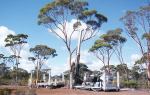 Drilling at Western Area's Spotted Quoll nickel project, 400 km east of Perth, in Western Australia.