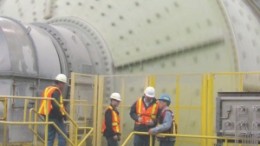 Looking at Taseko Mines' brand new mill at its Gibraltar copper-molybdenum mine, in B. C. The 34-ft.-diameter, semi-autogenous grinding mill is one of the largest in Canada.