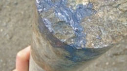 Core from Yankee Hat Minerals' Lobo del Norte copper-molybdenum project, on the Whitehorse Copper Belt in the Yukon. A past-producer, minerals at Lobo del Norte occur primarily within calc-silicate skarns hosted in Upper Triassic limestone of the Askala formation.