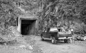 The portal for the East Dodger mine at Sultan Minerals' Jersey-Emerald copper-moly-gold project.