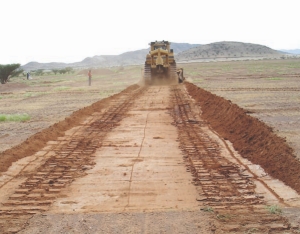 Earth-moving at Nevsun Resources' Bisha gold-silver-copper project, 233 km west of Asmara, Eritrea. The project will be the country's first industrial-scale mine.