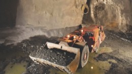 A load-haul-dump loader moves ore at Agnico-Eagle Mines' flagship LaRonde gold mine in the Abitibi region of northwestern Quebec, near Val d'Or.