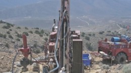 Drilling at Rye Patch Gold's Lincoln Hill project, in Nevada. The company cut a shallow 21-metre intersection grading 27 grams gold and 34 grams silver per tonne in reverse-circulation drilling at the project, sending its share price up by 128%.