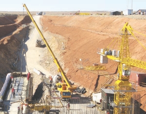 Construction at Ivanhoe Mines and Rio Tinto's Oyu Tolgoi copper-gold project, in Mongolia.