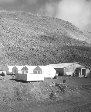 The camp at North American Tungsten's Mactung tungsten project, in the Yukon. The company has pegged the project's indicated resource at 33 million tonnes grading 0.88% WO3, making it one the world's largest undeveloped, high-grade tungsten deposits.