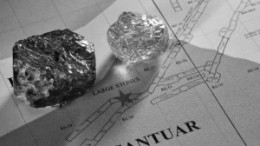 Two of the largest diamonds pulled from the Cantuar zone at Shore Gold's Star West project, in Saskatchewan, part of the Fort  la Corne joint-venture with Newmont Mining.