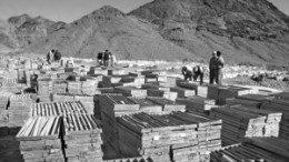 Stacks of core trays on display at Centamin Egypt's Sukari gold project in Egypt's Eastern Desert.