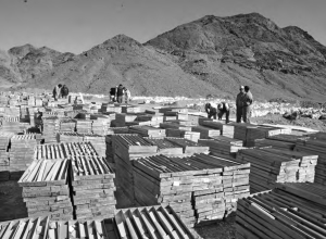 Stacks of core trays on display at Centamin Egypt's Sukari gold project in Egypt's Eastern Desert.