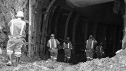 Workers walk down an underground access ramp at the Wolverine zinc-silver-lead-gold deposit in the Yukon, which was aquired by Chinese companies, Jinduicheng Molybdenum and Nonferrous International Investment Co., when they bought Yukon Zinc.