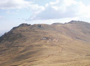 Hillside drilling at Lydian International's flagship Amulsar gold project in Armenia.