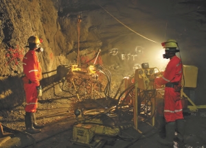 Working underground at Jaguar Mining's fully permitted and licensed Caete gold project in Brazil.