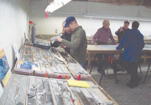 Visitors examine core at Rubicon Minerals' Phoenix gold project, near Red Lake, Ont. The company plans to drill 80,000 metres at Phoenix this year, both underground and from surface.