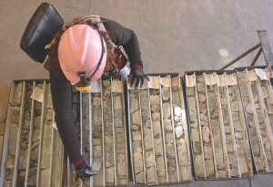 Arranging core samples at Great Panther Resources' Guanajuato silver-gold mine in Mexico.