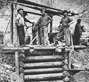 Miners on the frontier, in Cariboo, B.C. Undated photo.