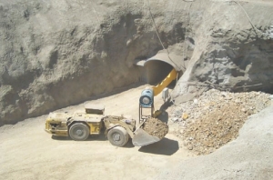 Clearing away debris near the mine portal at Fortuna Silver Mines' San Jose silver project, in Oaxaca state, Mexico.