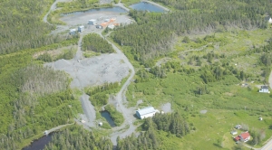 An aerial view of Acadian Mining's Tangier gold project, 90 km north of Halifax, N.S.