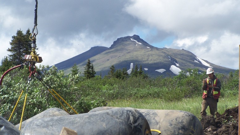 Project geologist Lee Ferreira oversees mobilization of fuel to teh Red Chris proejct in B.C. Credit: Imperial Metals.