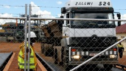 A Lumwana concentrate truck on weighbridge, Dec.2008. Credit: Equinox Minerals Ltd.