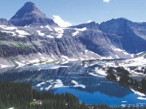 Hidden Lake, part of Glacier National Park, in northern Montana. The park is in the Flathead Valley basin, where resource development is being banned on the Canadian side of the border.