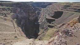 Looking south at the pit at American Bonanza Gold's Copperstone gold mine in Arizona.