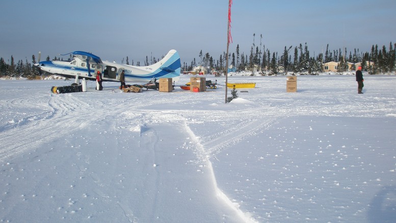 Supply flight to McFaulds Lake camp in northern Ontario. Credit: KWG Resources