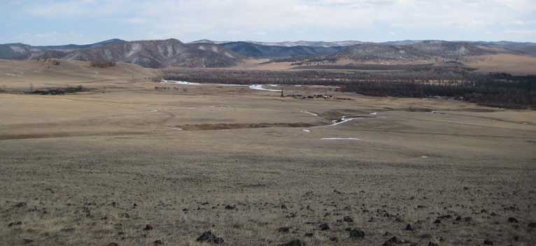 Looking South-West over the Ulaan Ovoo project area in Mongolia. Credit: Prophecy Resource