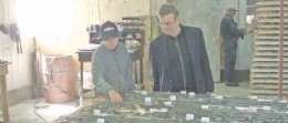 Maudore Minerals CEO Ron Shorr inspects core samples from the Comtois gold project near Val d'Or Quebec.