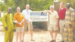 Riverstone president and CEO Mike McInnis (third from right) and colleagues at the Karma project in Burkina Faso.