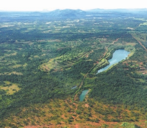 An aerial view of Rio Novo Gold's Almas project in Tocantins state, Brazil.