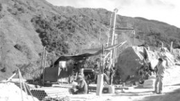 A drill crew at work at Ventana Gold's La Bodega project, about 40 km northeast of Bucaramanga, Colombia.