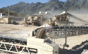 A conveyor moves ore at Capital Gold's El Chanate gold mine in northwestern Mexico's Sonora state.