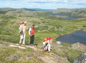 Midland Exploration's team at the Ytterby REE project in Quebec.