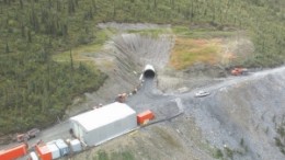 A view of the adit leading into Alexco's newly operational Bellekeno mine, 330 km north of Whitehorse, Yukon.