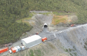 A view of the adit leading into Alexco's newly operational Bellekeno mine, 330 km north of Whitehorse, Yukon.