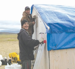 The Diamonds North team doing some camp maintenance at Amaruk.