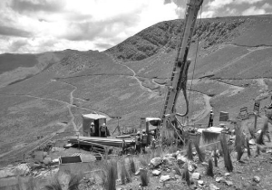 Drillers at work on the East deposit of Antares' Haquira project in Peru.