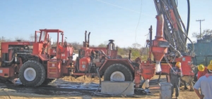 A drilling rig at Pediment Gold's San Antonio project in Mexico.