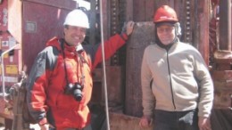 Leaning against a rig at Lithium Americas' flagship Cauchari project in northern Argentina, from left: president and CEO Waldo Perez and vice-president of exploration John W. Kieley.