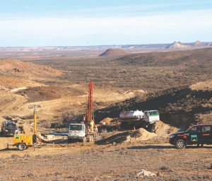 Drillers at Mineral IRL's Don Nicolas gold project in Argentina's Patagonian Santa Cruz province.