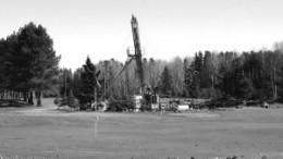 Drilling under the fairway at Kenogamisis golf course at Premier Gold Mines and Goldstone Resources' joint-venture Hardrock gold project near Geraldton in northwestern Ontario.