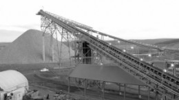 Stockpile and conveyors at Newmont Mining's Boddington gold-copper mine in Australia.