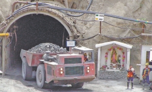 Miners haul rock out of Farallon Mining's G-9 zinc mine in southwest Mexico. It has been in production since 2009.