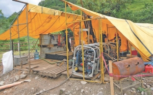 Drillers at Tahoe Resources' Escobal silver project in Guatemala, 70 kilometres southeast of Guatemala City.