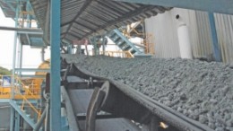 Ore on a conveyor at Endeavour Silver's Guanajuato silver mine in central Mexico.