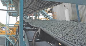 Ore on a conveyor at Endeavour Silver's Guanajuato silver mine in central Mexico.