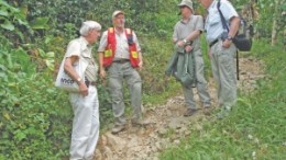 At Seafield Resources' Quinchia project in Risaralda, Colombia, from left: Jim Pirie, vice-president of exploration; Stewart Redwood, senior geological consultant; Anthony Roodenburg, CEO and director; Ian Park, legal representative.