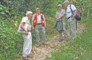 At Seafield Resources' Quinchia project in Risaralda, Colombia, from left: Jim Pirie, vice-president of exploration; Stewart Redwood, senior geological consultant; Anthony Roodenburg, CEO and director; Ian Park, legal representative.